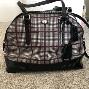 Coach Black Plaid Purse